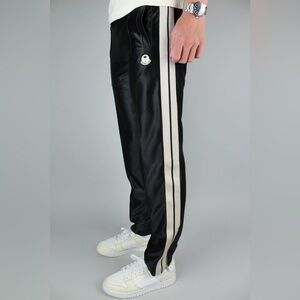 Men’s Moncler x Palm Angels Collab Black and Tan Men's Zip Track Joggers